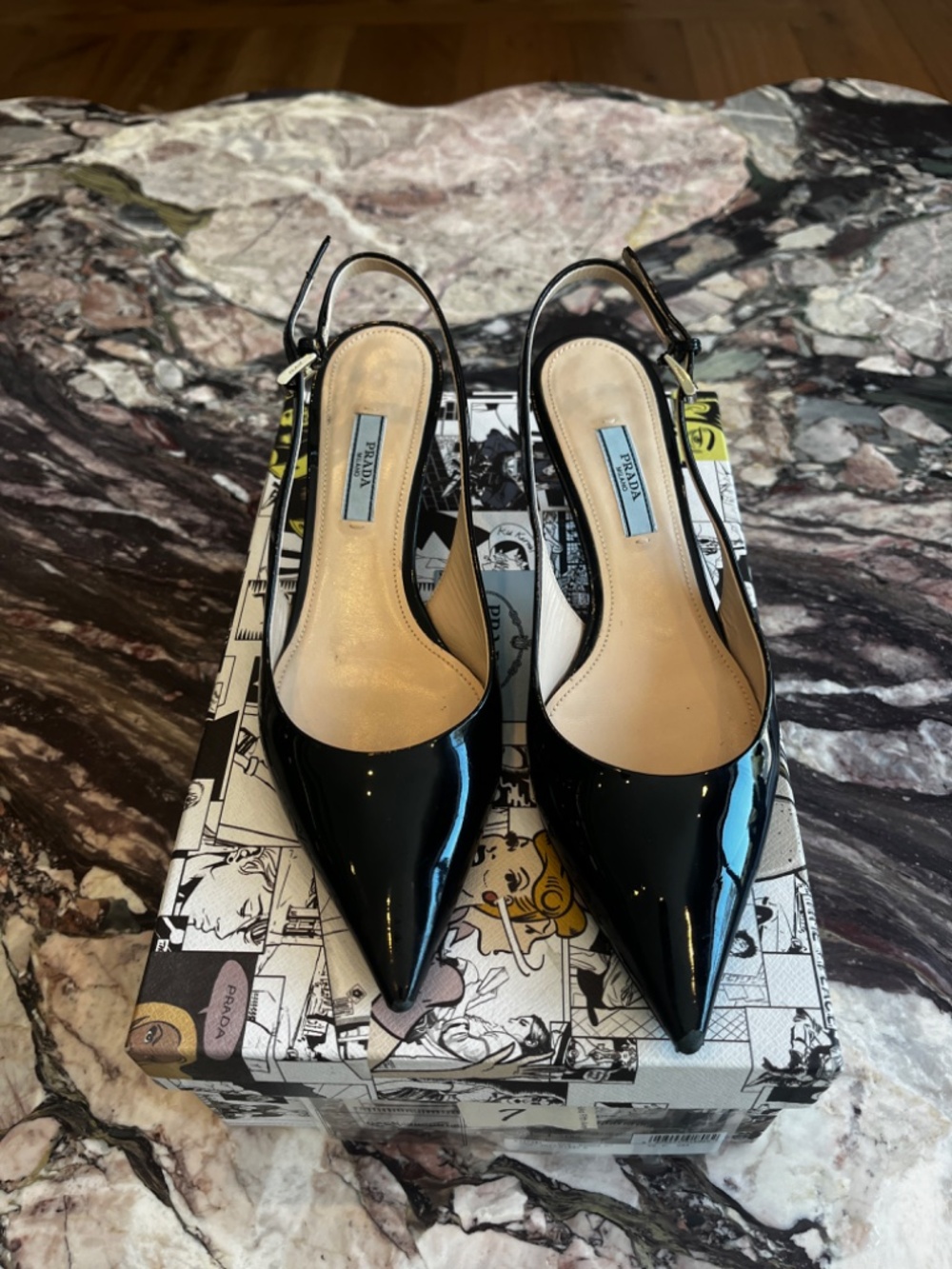 Black Prada Heels (US Size 7) - Picture 2 of 3